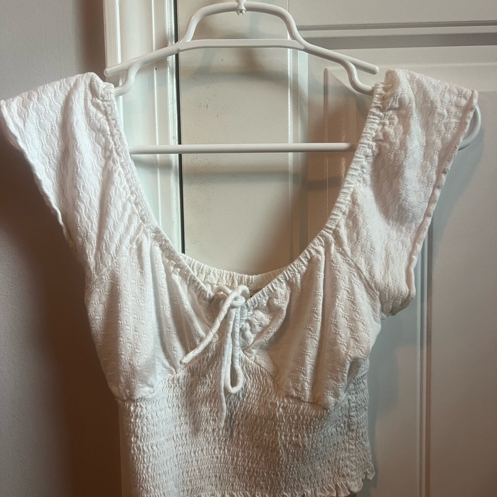 Billabong White Textured Blouse